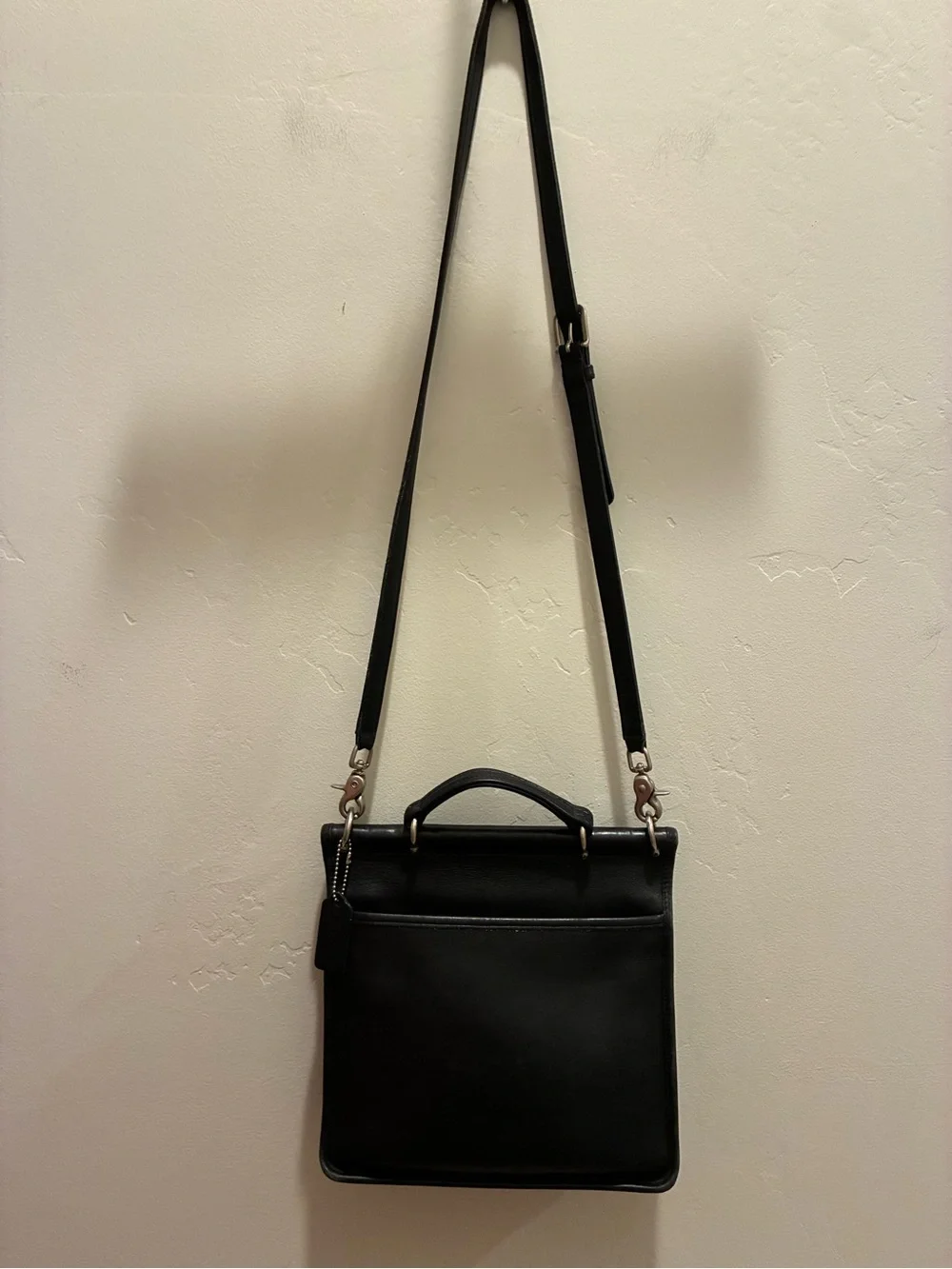 VTG 90’s Coach Black Leather Messenger Brief Bag